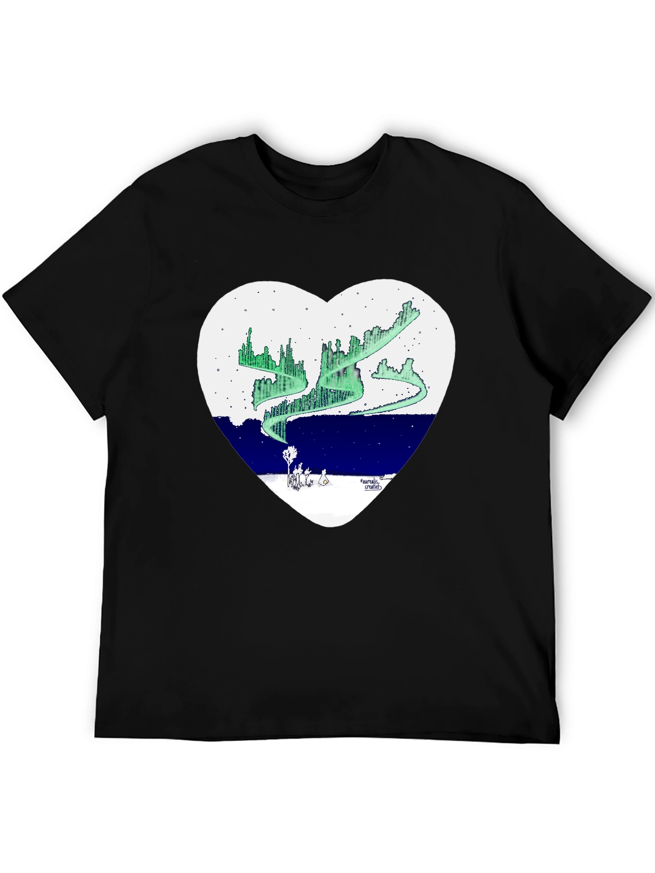 Aurora Borealis Heart Graphic T-Shirt