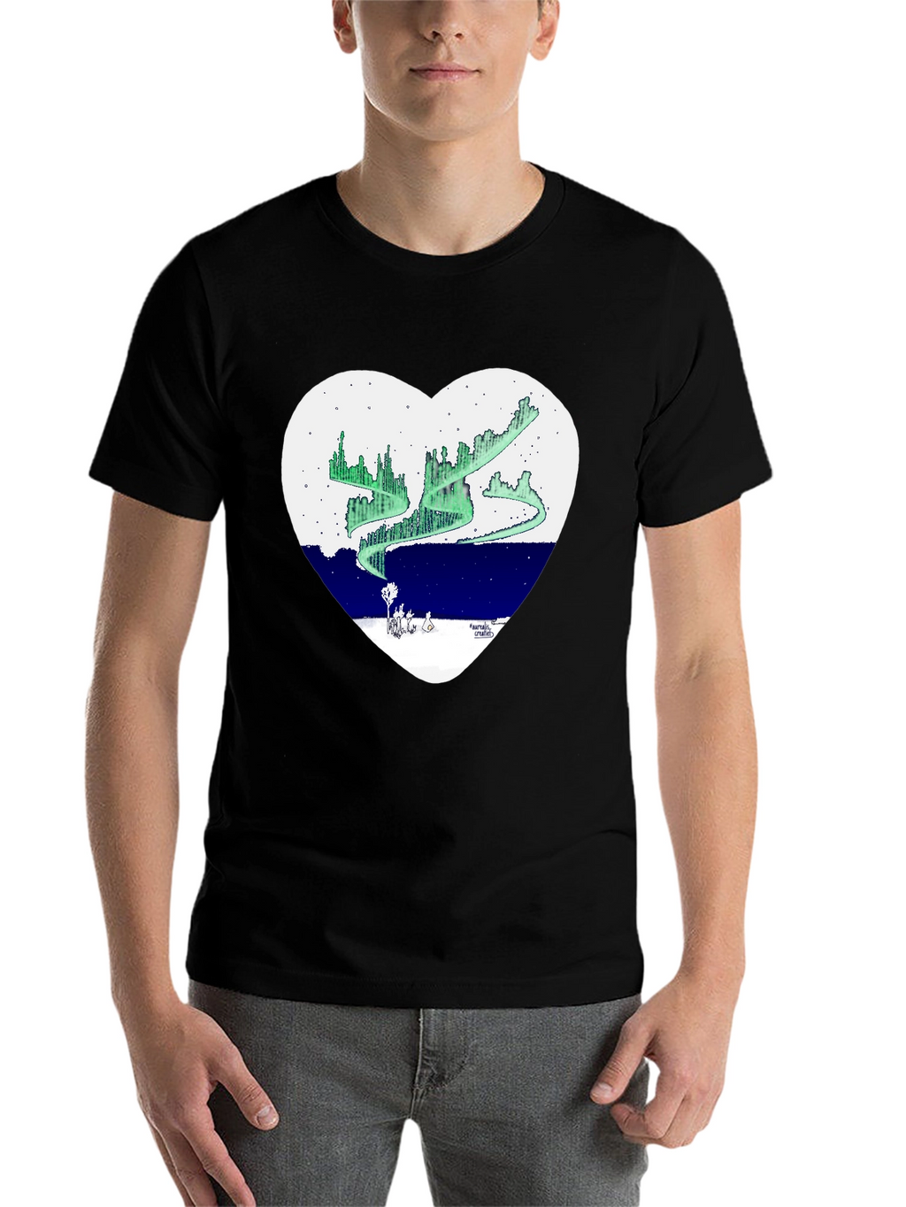 Aurora Borealis Heart Graphic T-Shirt