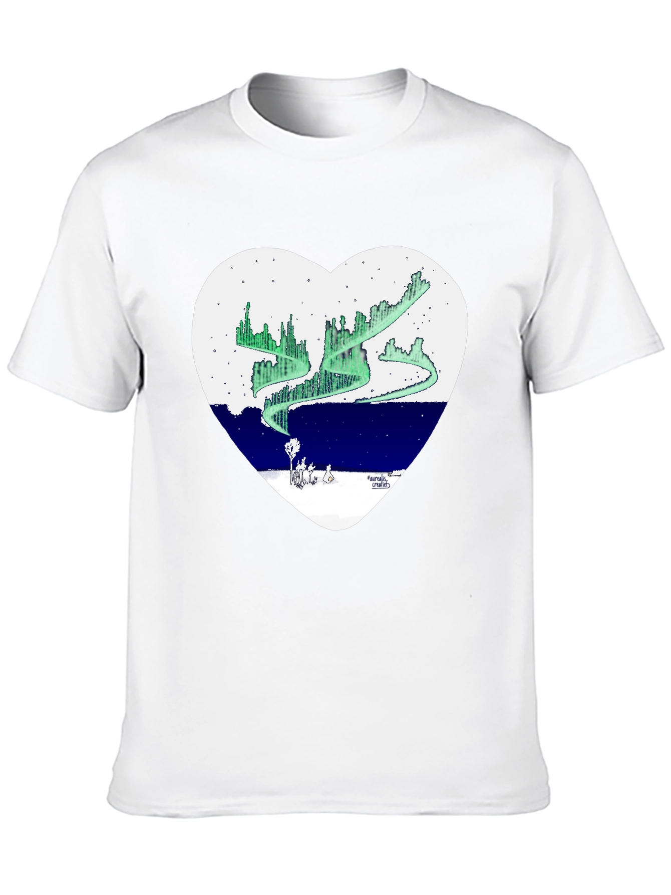 Aurora Borealis Heart Graphic T-Shirt