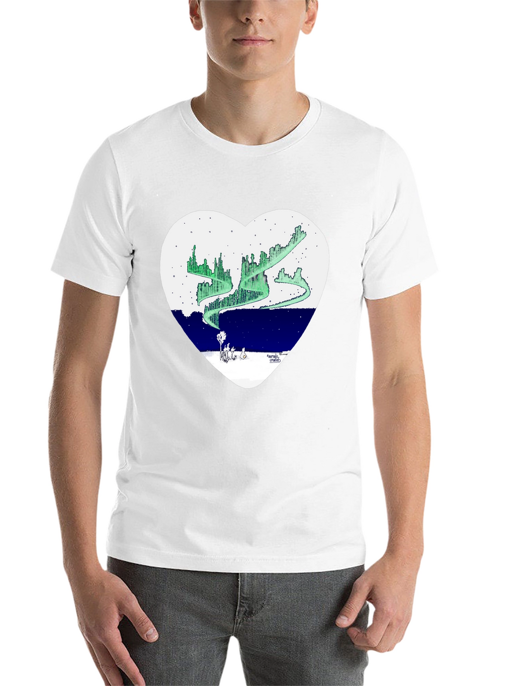 Aurora Borealis Heart Graphic T-Shirt