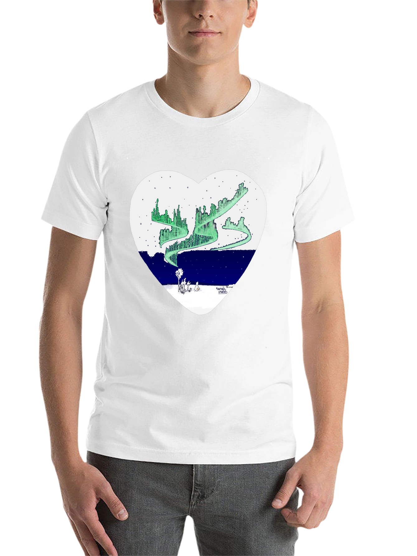 Aurora Borealis Heart Graphic T-Shirt
