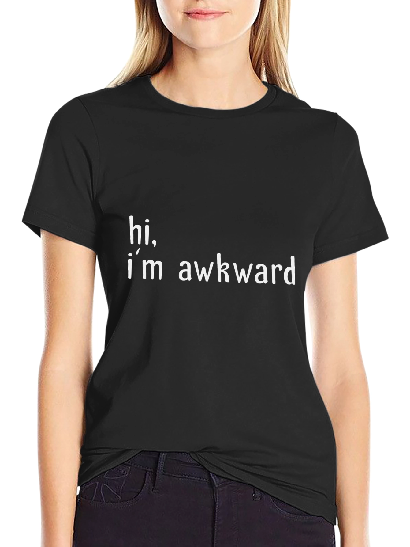 Awkward Tee - Black Cotton Blend