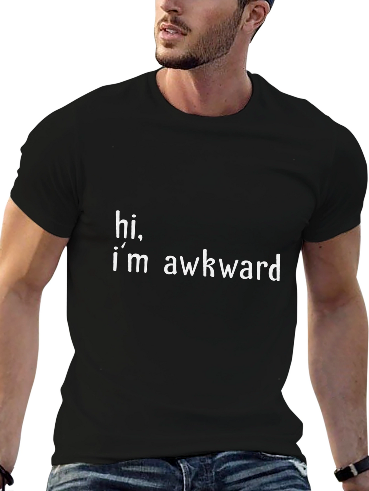 Awkward Tee - Black Cotton Blend