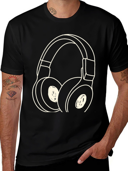 Headphone Graphic Tee - Stylish Music Lover Shirt