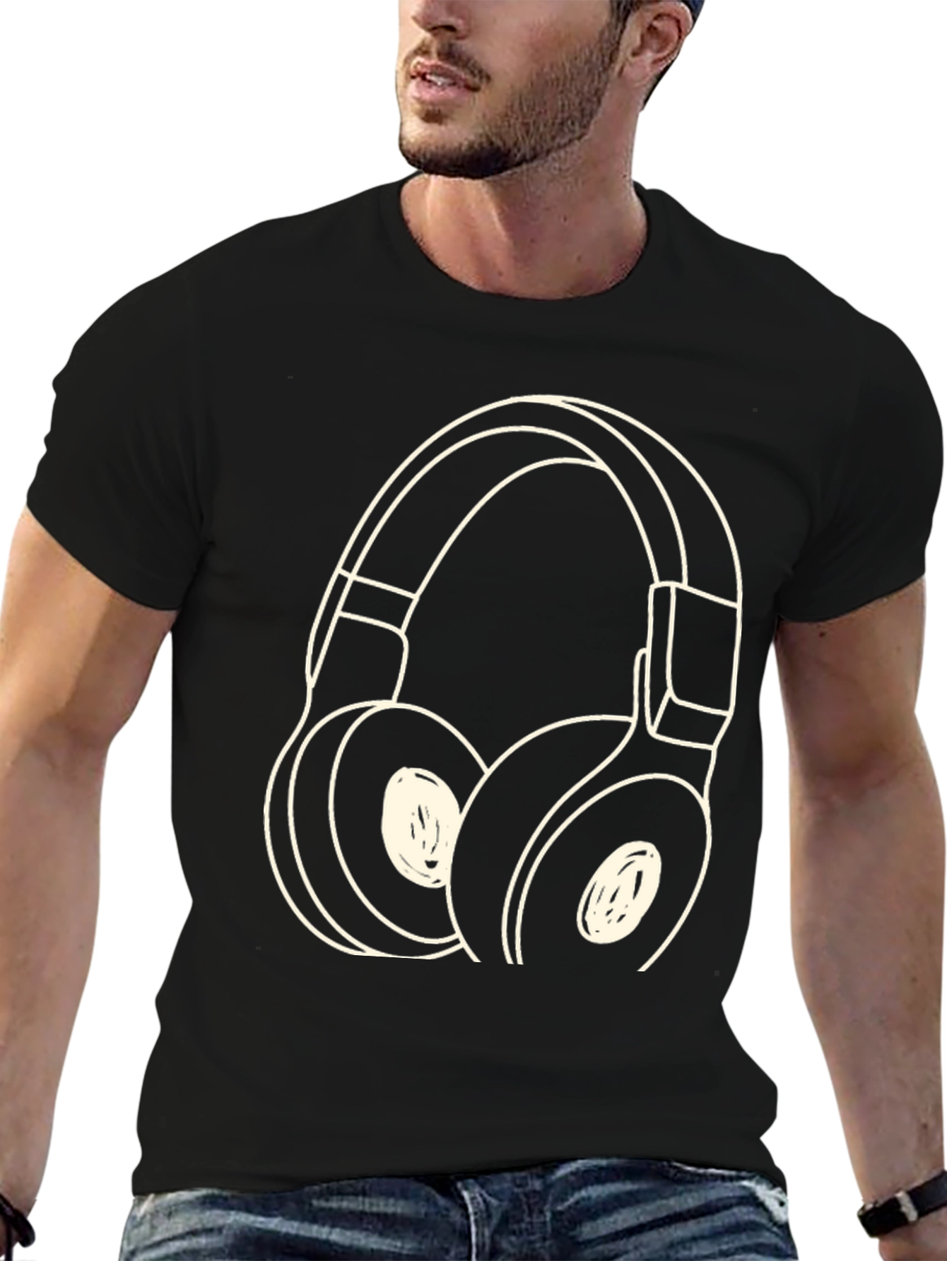 Headphone Graphic Tee - Stylish Music Lover Shirt