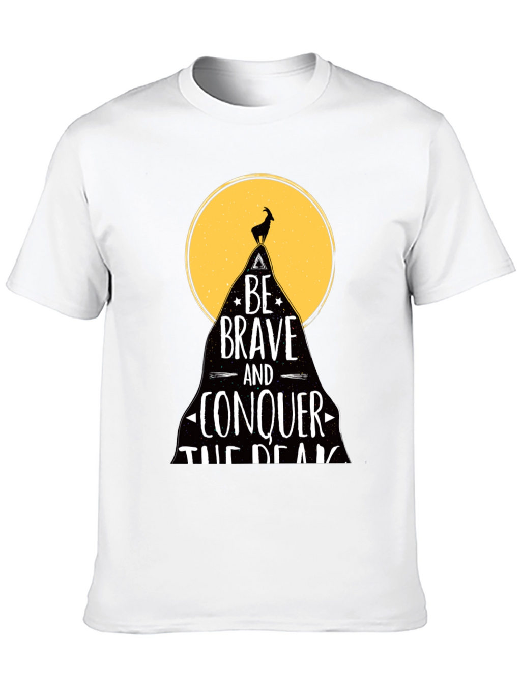 Be Brave T-Shirt - Mountain Goat Conquer Design