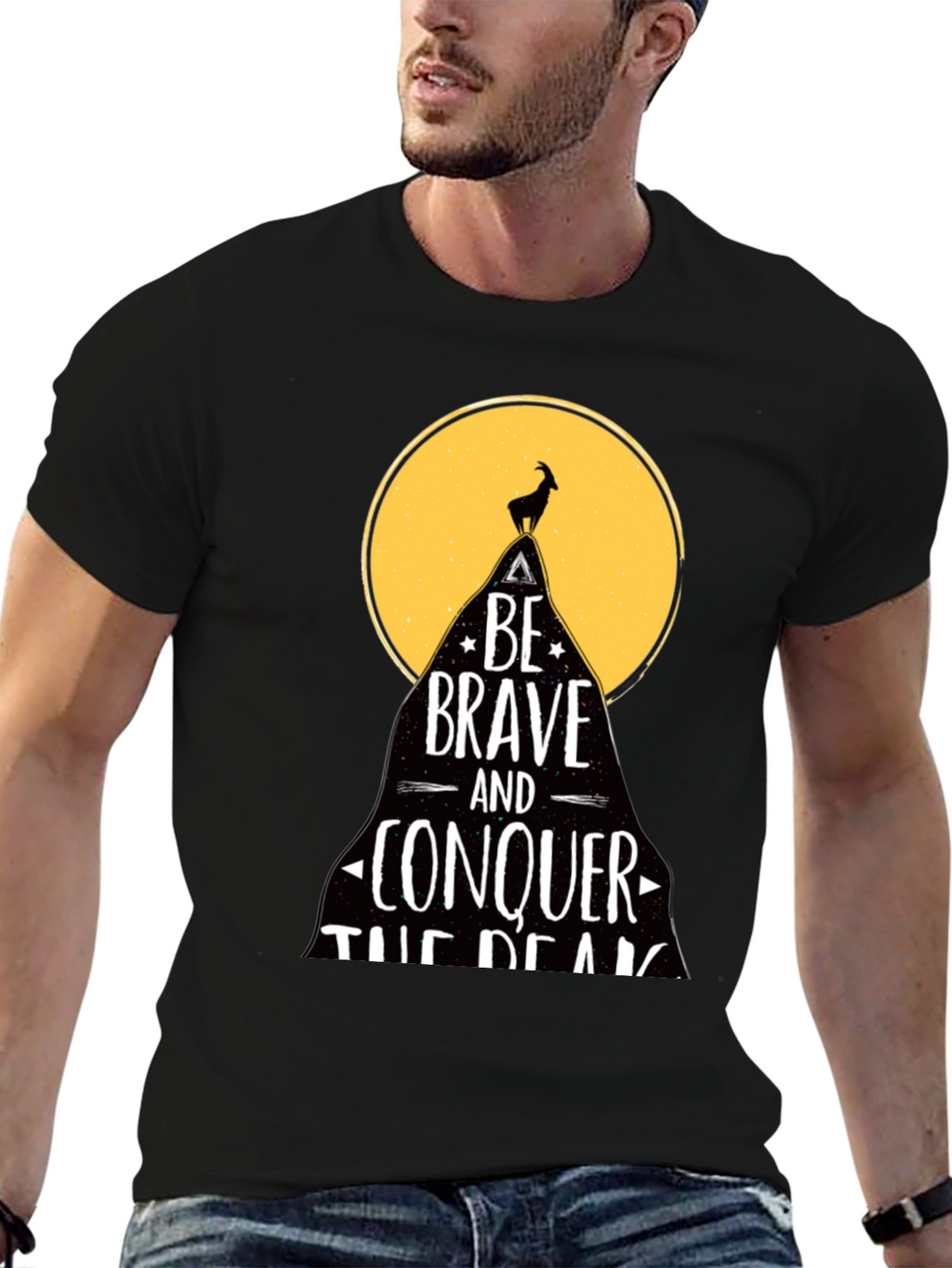 Be Brave T-Shirt - Mountain Goat Conquer Design