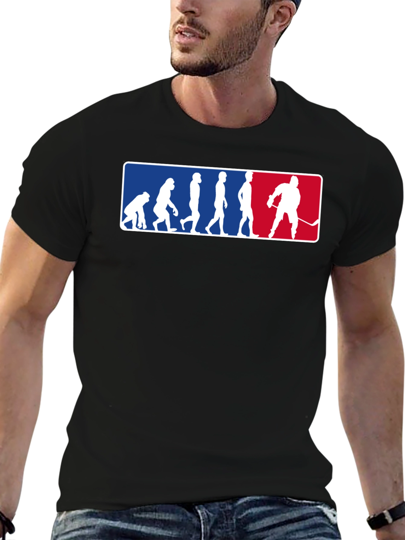 Evolution of Hockey Black T-Shirt
