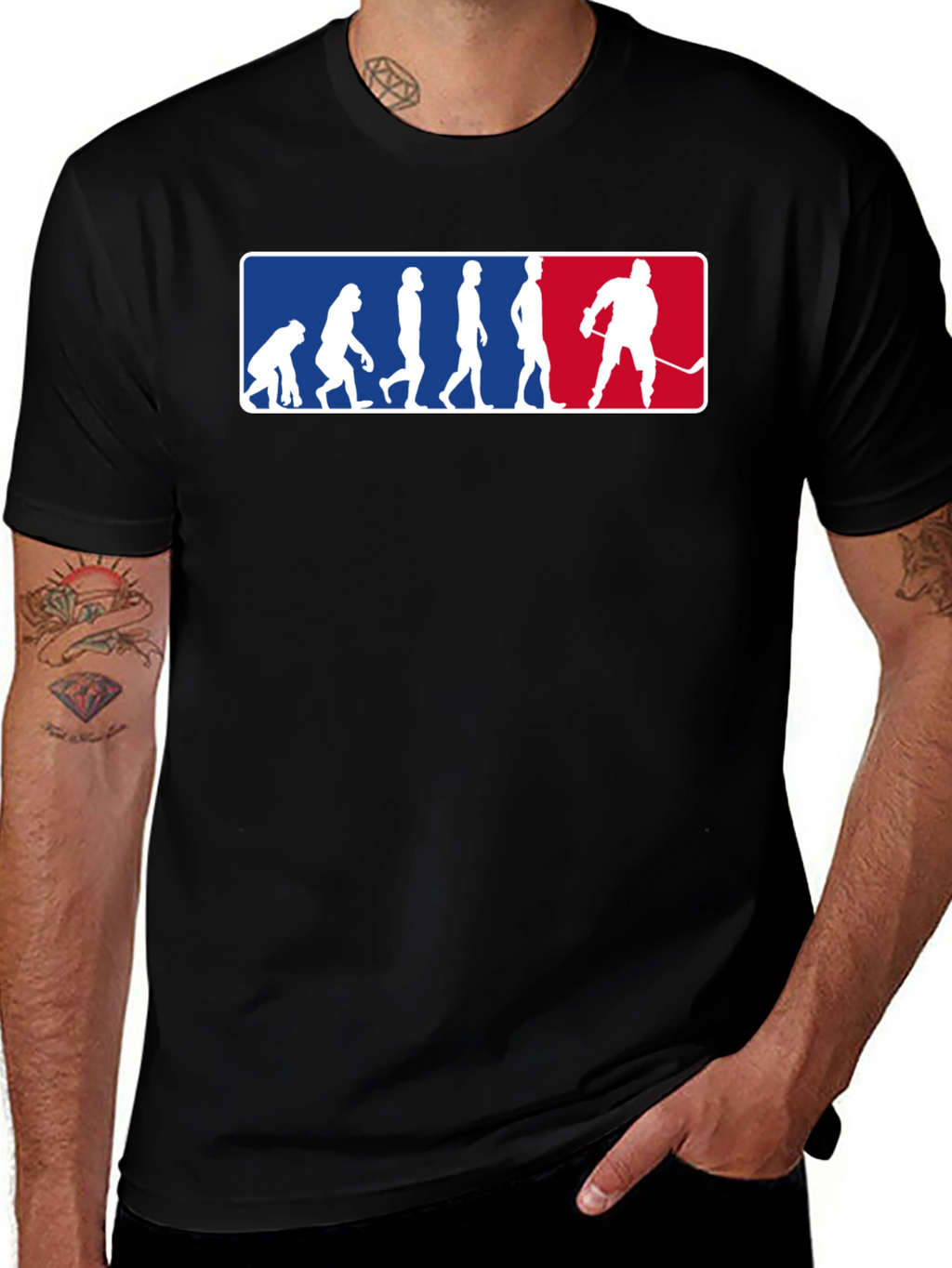 Evolution of Hockey Black T-Shirt