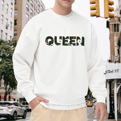 Christmas Queen Letter Crewneck Sweatshirt - Festive Holiday Monogram Pullover, Christmas Gift For Her, Xmas Graphic Top