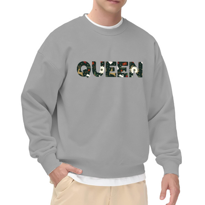 Christmas Queen Letter Crewneck Sweatshirt - Festive Holiday Monogram Pullover, Christmas Gift For Her, Xmas Graphic Top