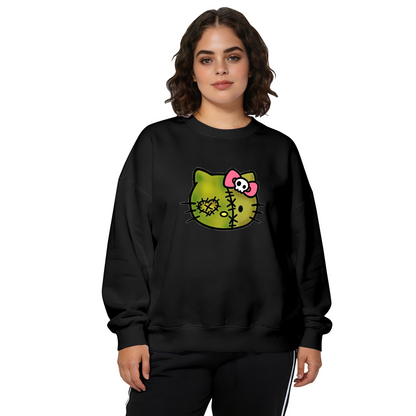 Spooky Stitch Zombie Hello Kitty Edgy Crewneck Sweatshirt