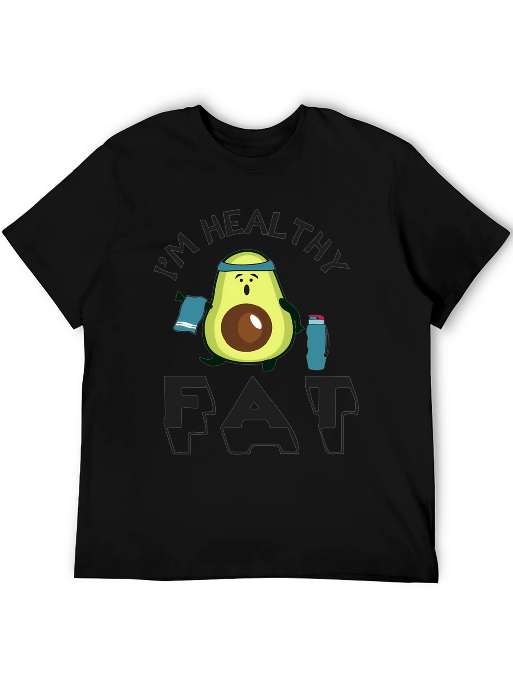 Healthy Fat Avocado Graphic Black T-Shirt