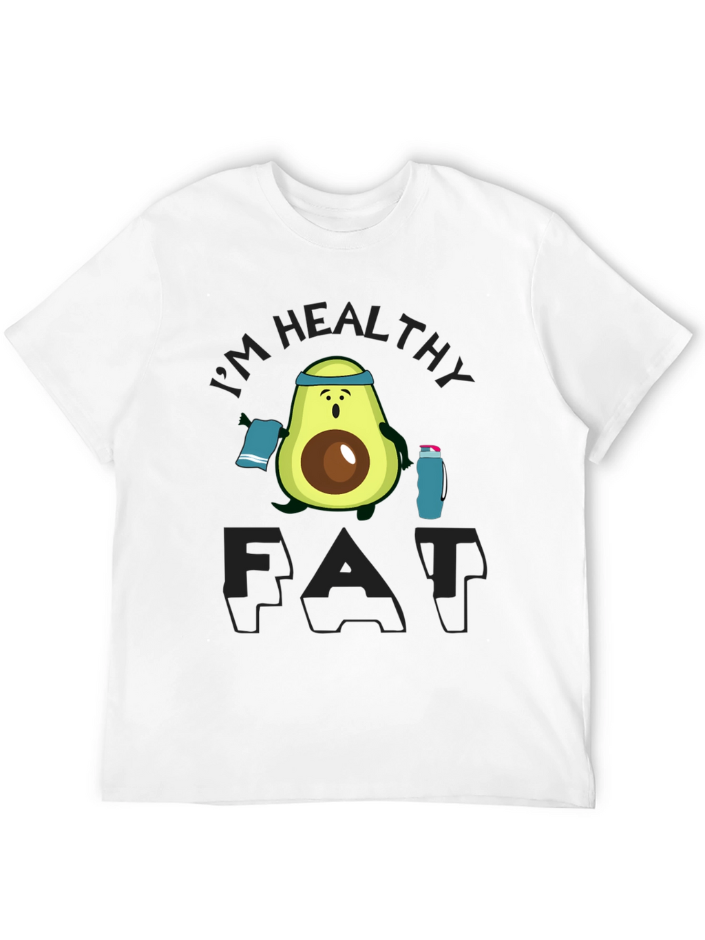 Healthy Fat Avocado Graphic Black T-Shirt