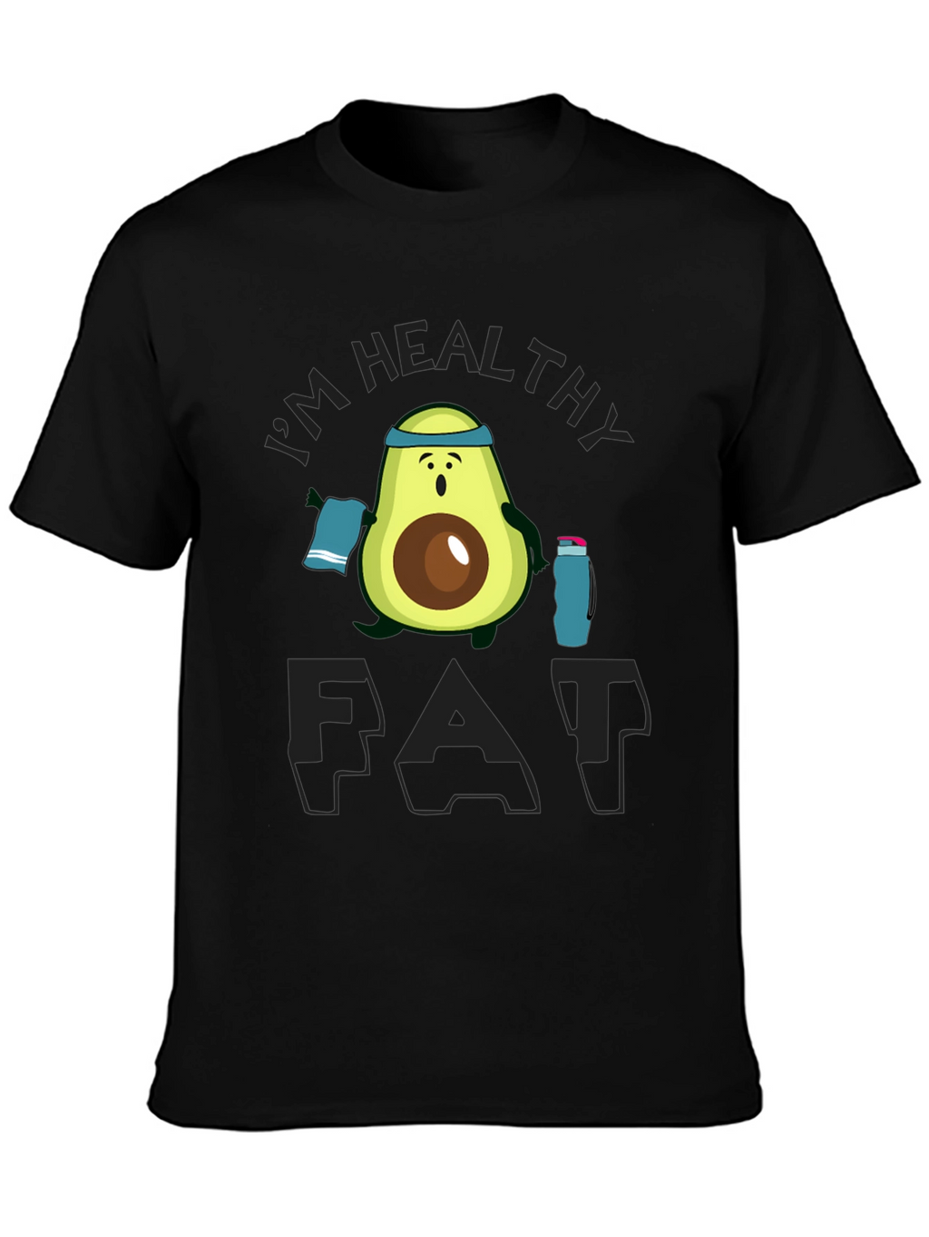 Healthy Fat Avocado Graphic Black T-Shirt