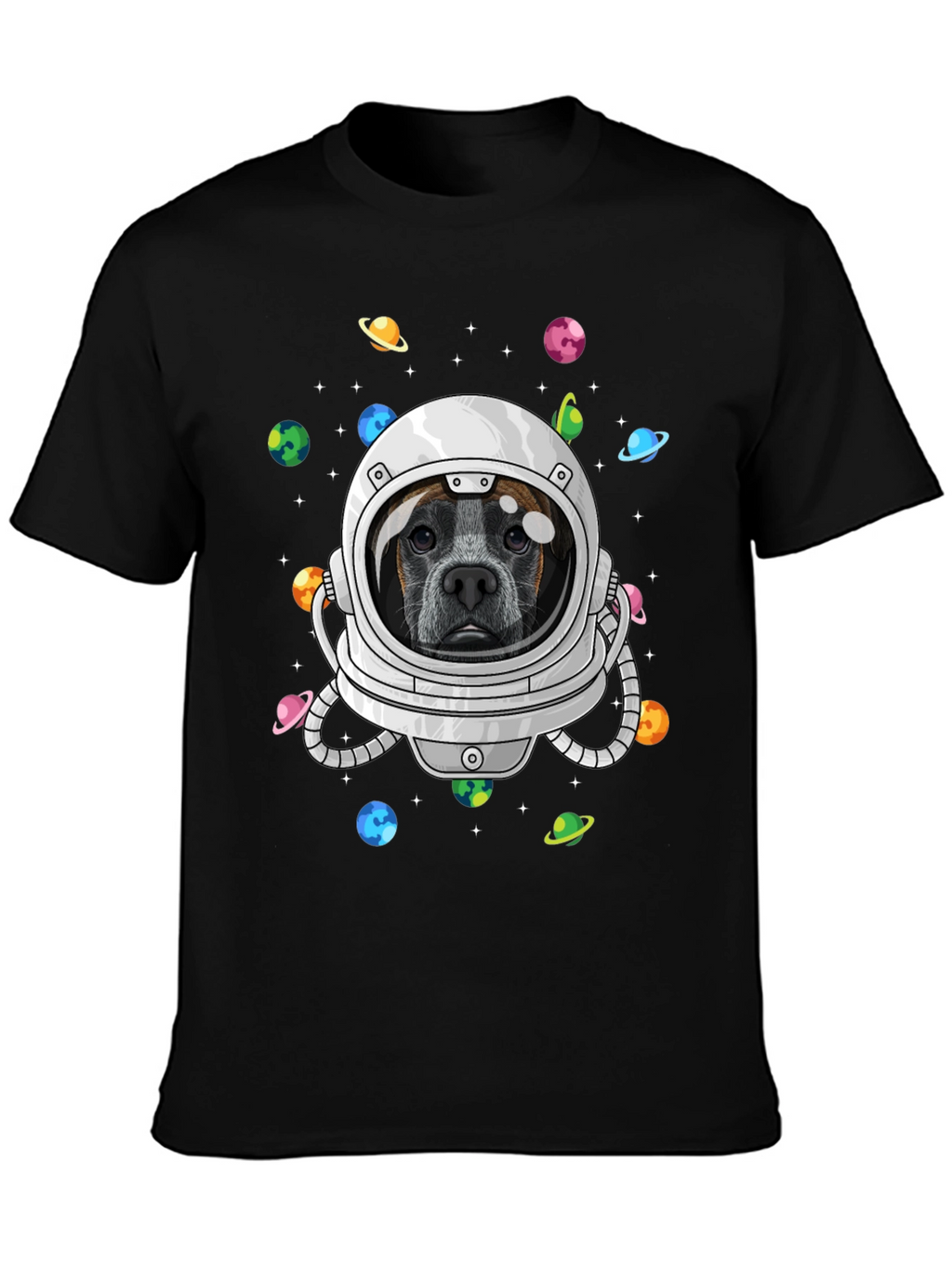 Dog Astronaut Graphic Tee - Outer Space Pup T-Shirt