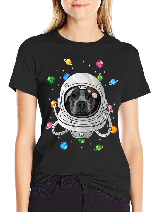 Dog Astronaut Graphic Tee - Outer Space Pup T-Shirt