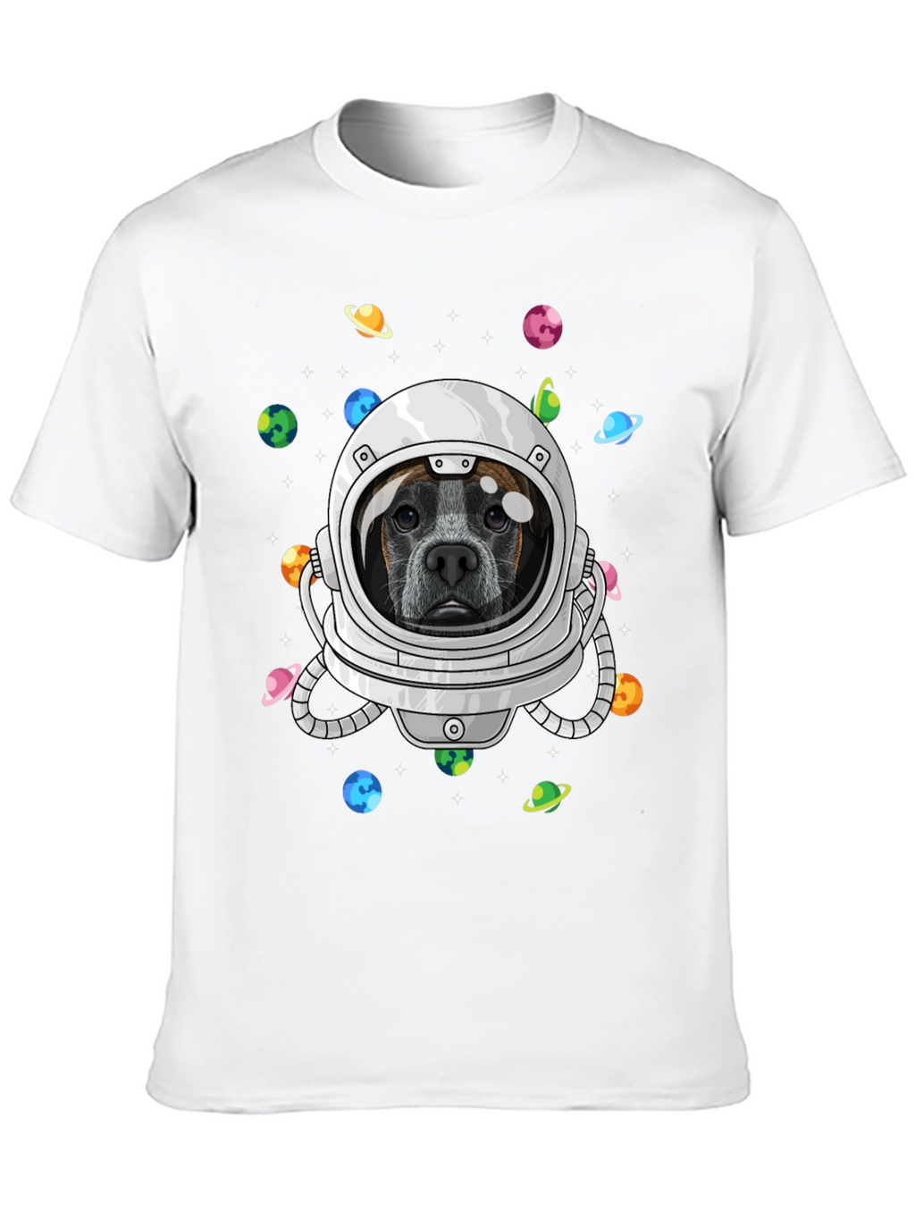 Dog Astronaut Graphic Tee - Outer Space Pup T-Shirt