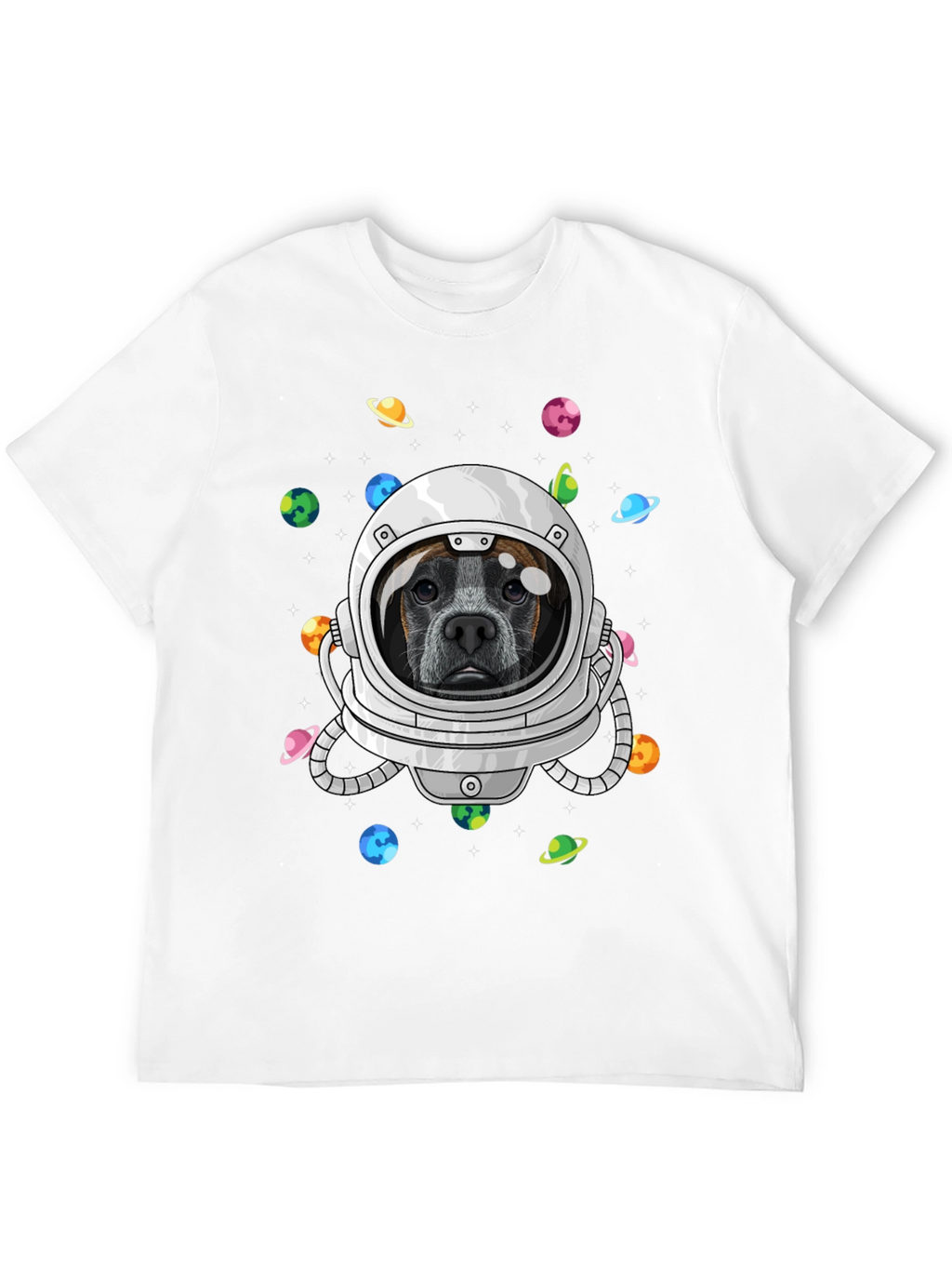 Dog Astronaut Graphic Tee - Outer Space Pup T-Shirt