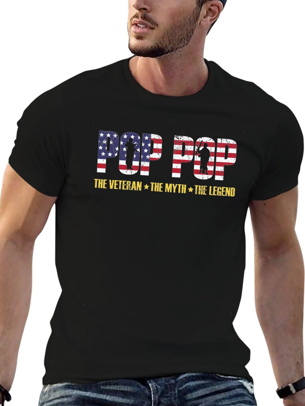 Pop Pop Veteran T-Shirt - The Myth The Legend