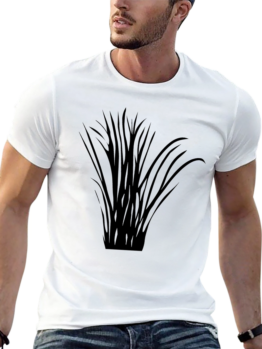 Black Grass Silhouette Graphic Tee