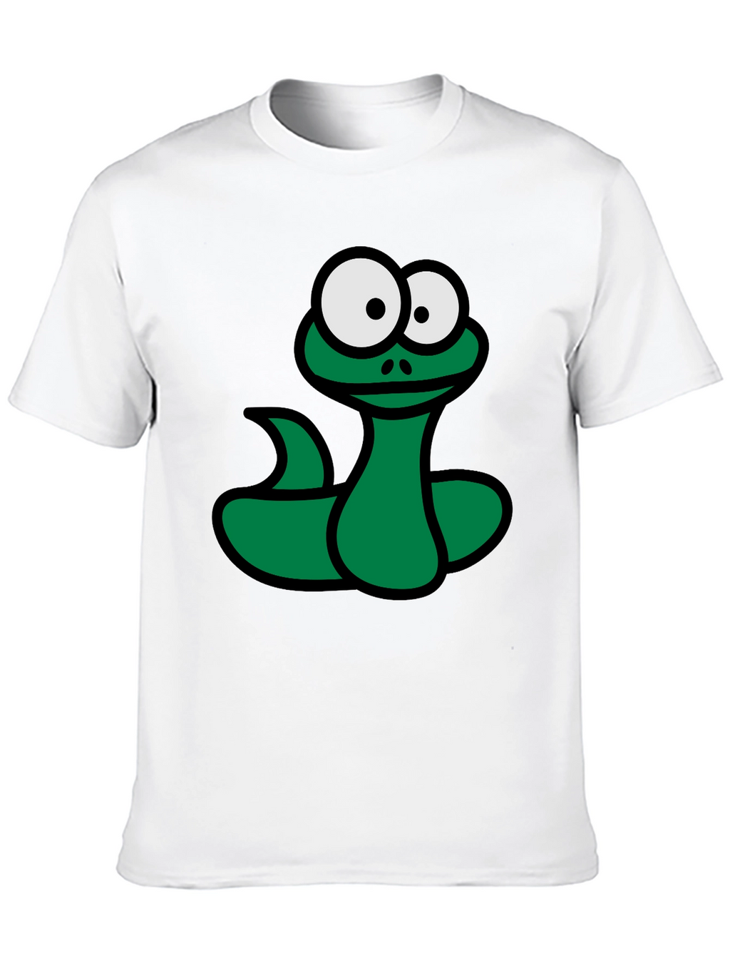 Cartoon Snake Graphic T-Shirt - Black Fun Design