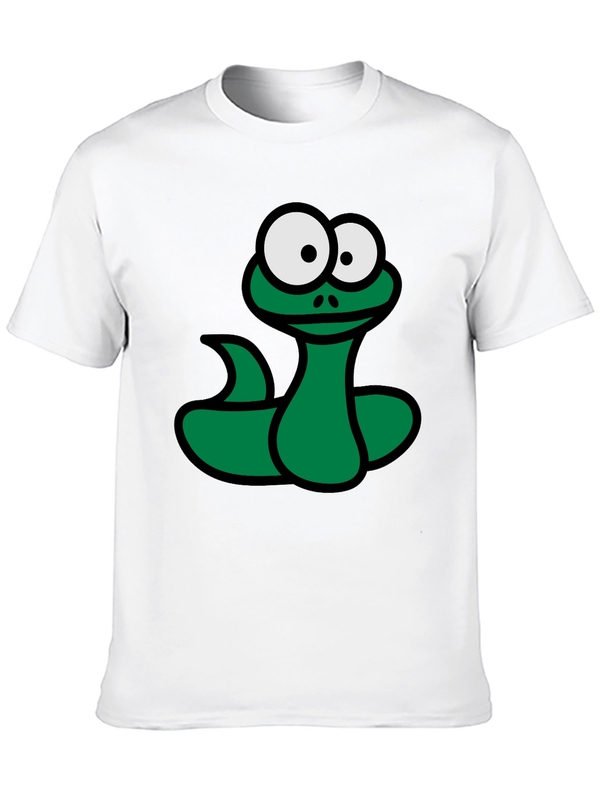 Cartoon Snake Graphic T-Shirt - Black Fun Design