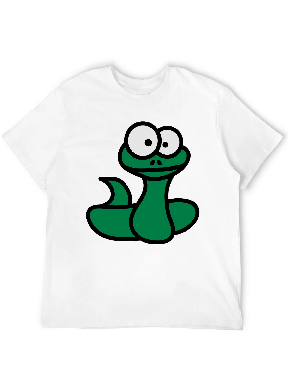Cartoon Snake Graphic T-Shirt - Black Fun Design