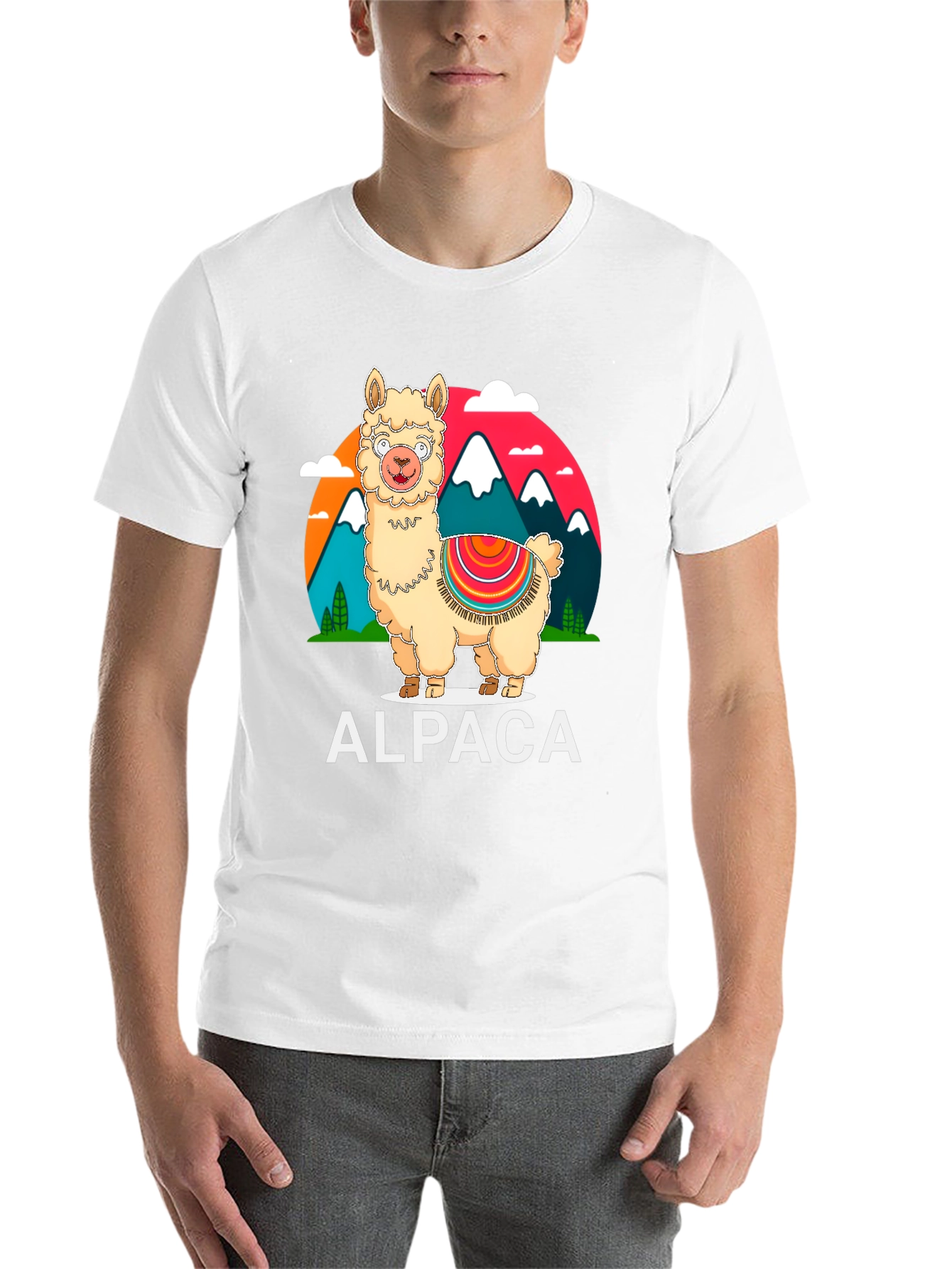 Alpaca Graphic Tee - Mountain Design T-Shirt
