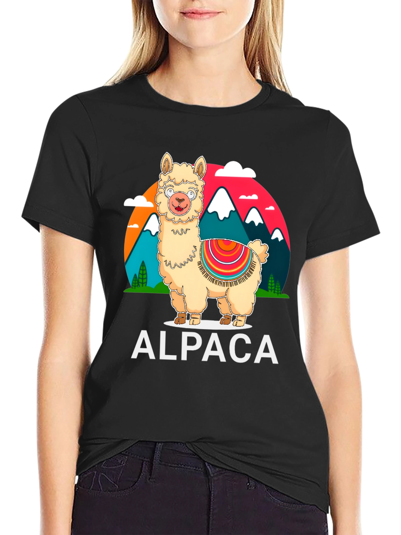 Alpaca Graphic Tee - Mountain Design T-Shirt