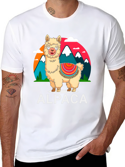 Alpaca Graphic Tee - Mountain Design T-Shirt