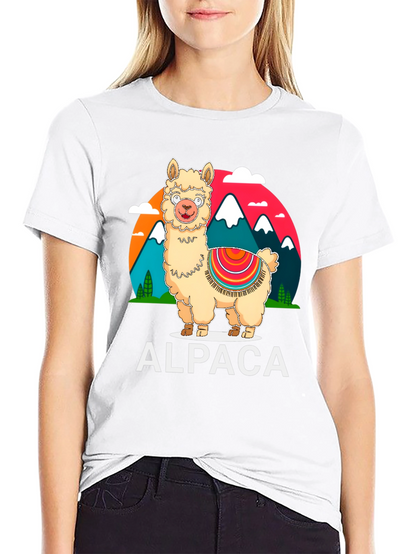 Alpaca Graphic Tee - Mountain Design T-Shirt