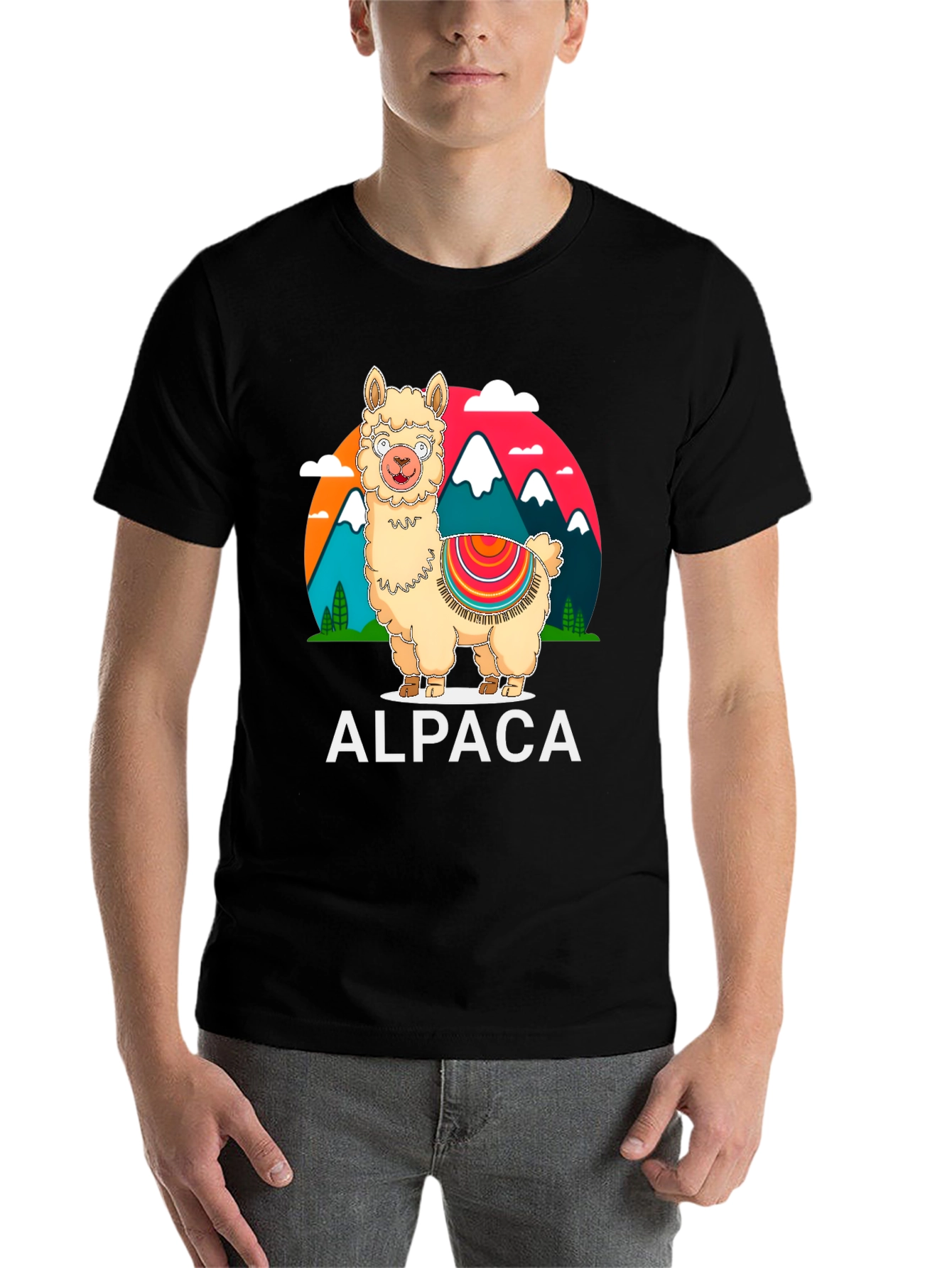 Alpaca Graphic Tee - Mountain Design T-Shirt