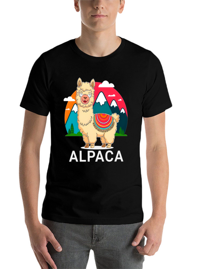 Alpaca Graphic Tee - Mountain Design T-Shirt