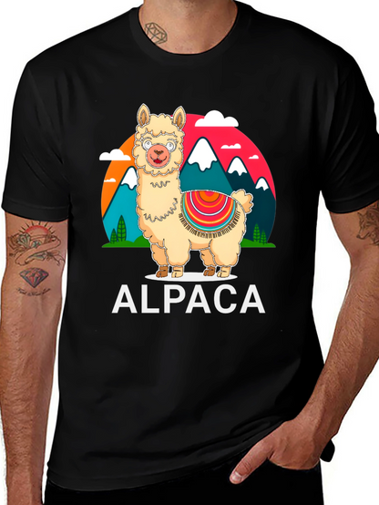 Alpaca Graphic Tee - Mountain Design T-Shirt