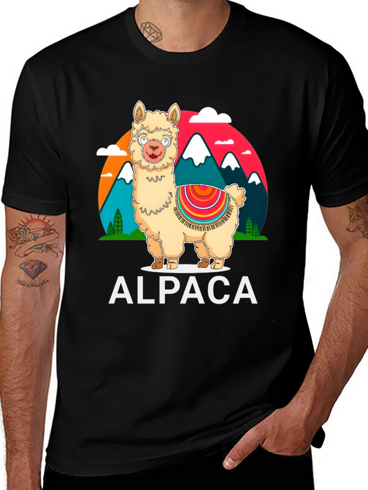 Alpaca Graphic Tee - Mountain Design T-Shirt