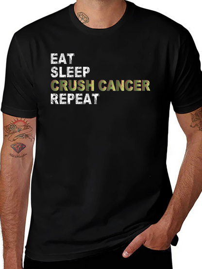 Eat Sleep Crush Cancer Repeat Graphic Tee