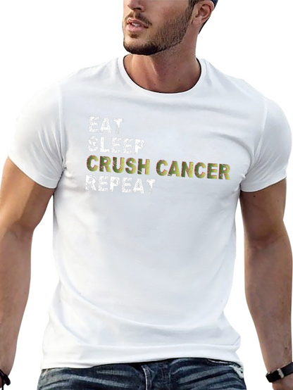 Eat Sleep Crush Cancer Repeat Graphic Tee