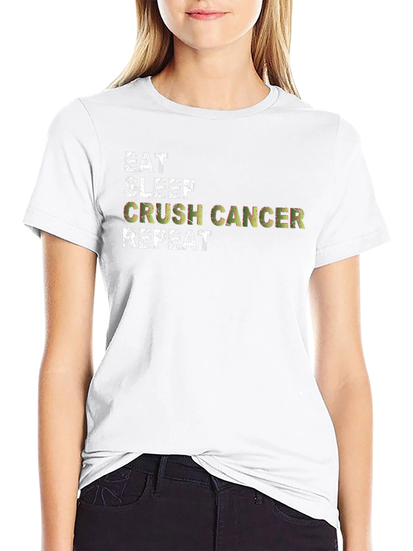 Eat Sleep Crush Cancer Repeat Graphic Tee