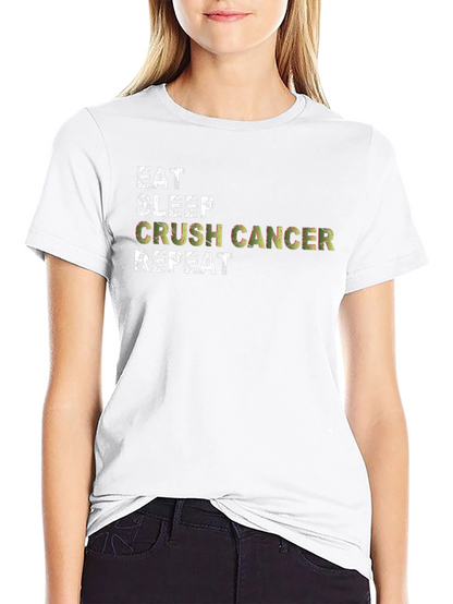 Eat Sleep Crush Cancer Repeat Graphic Tee