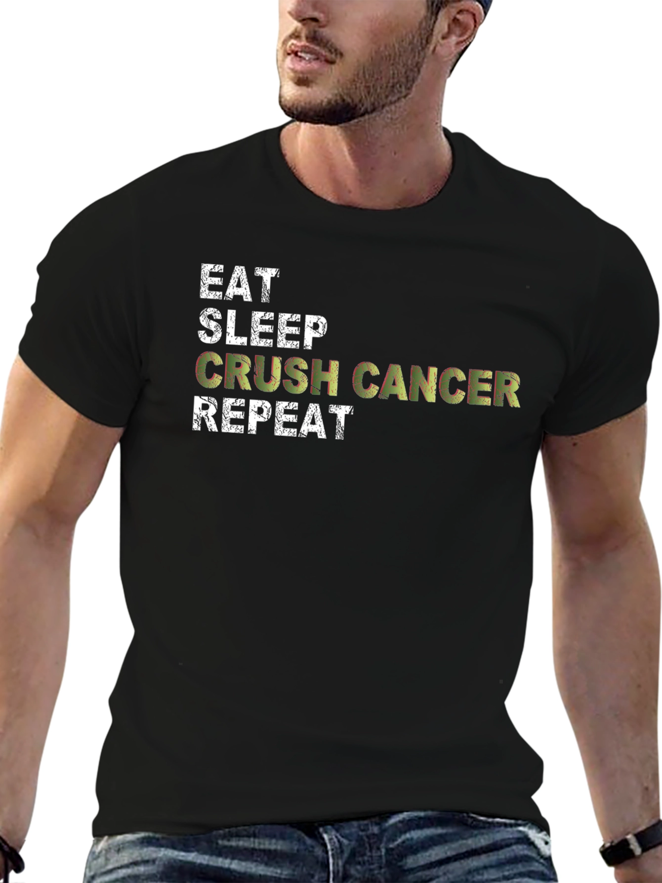 Eat Sleep Crush Cancer Repeat Graphic Tee