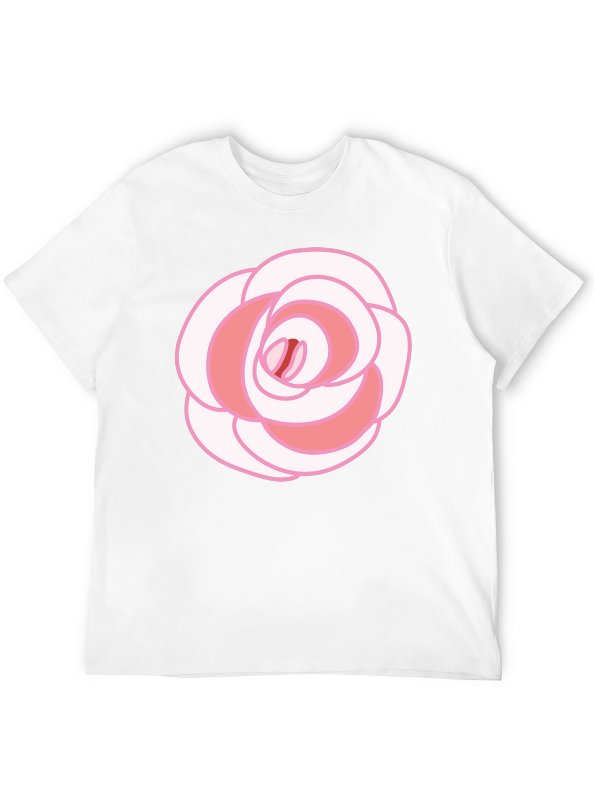 Rose Graphic T-Shirt - Black Cotton Blend