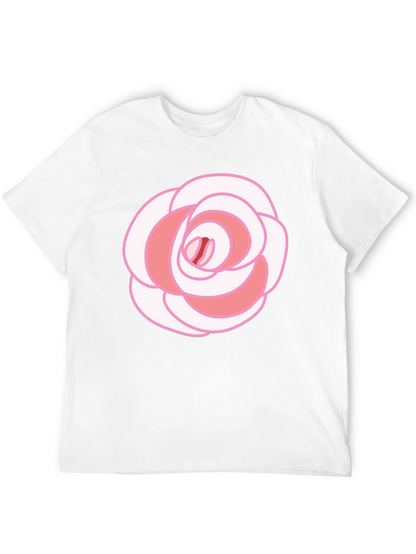 Rose Graphic T-Shirt - Black Cotton Blend