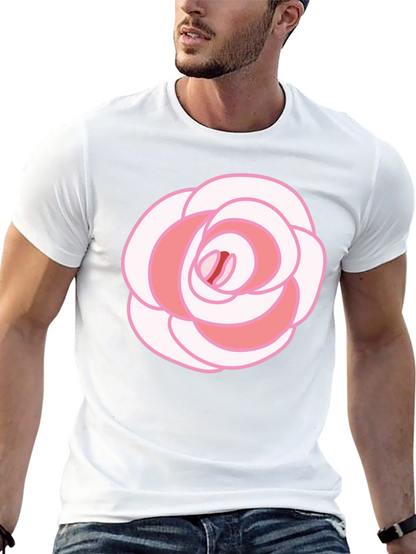 Rose Graphic T-Shirt - Black Cotton Blend