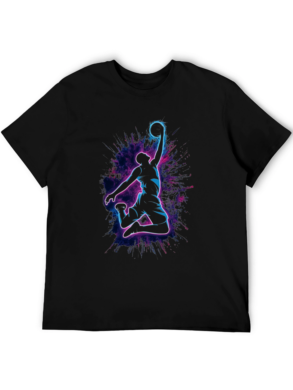 Neon Basketball Dunk T-Shirt - Stylish Graphic Tee