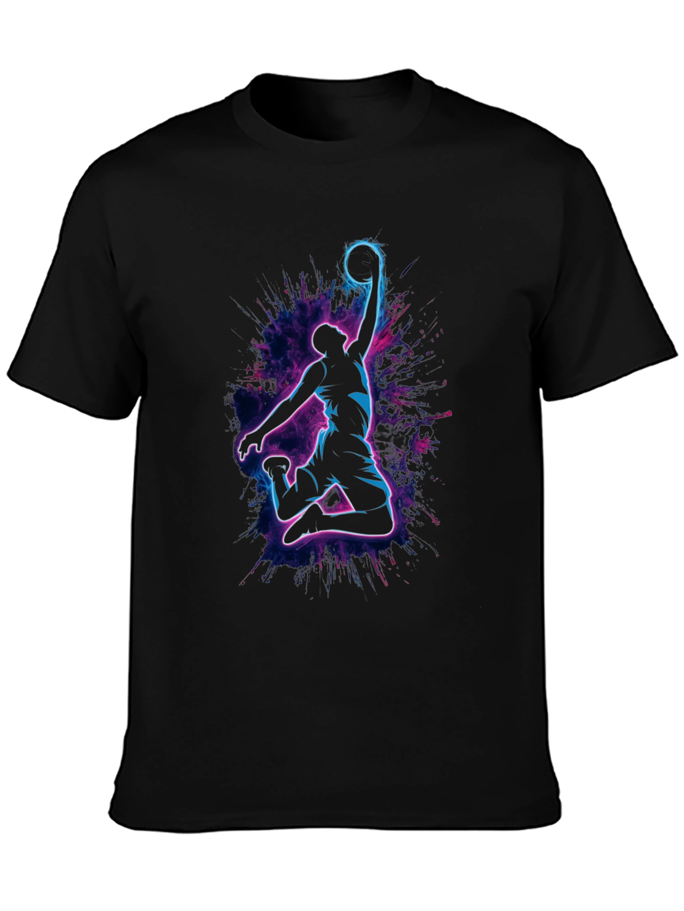 Neon Basketball Dunk T-Shirt - Stylish Graphic Tee