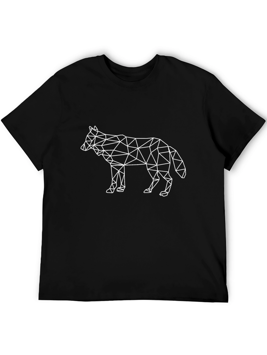 Geometric Wolf Graphic Tee - Stylish Black T-Shirt