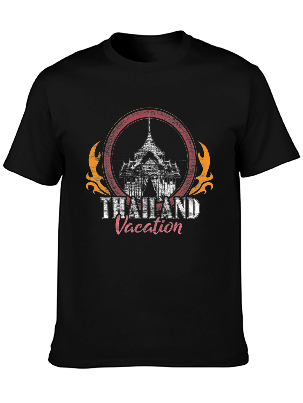 Thailand Vacation Graphic T-Shirt - Black