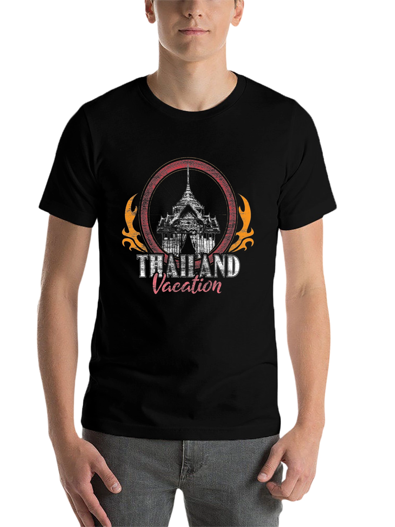 Thailand Vacation Graphic T-Shirt - Black