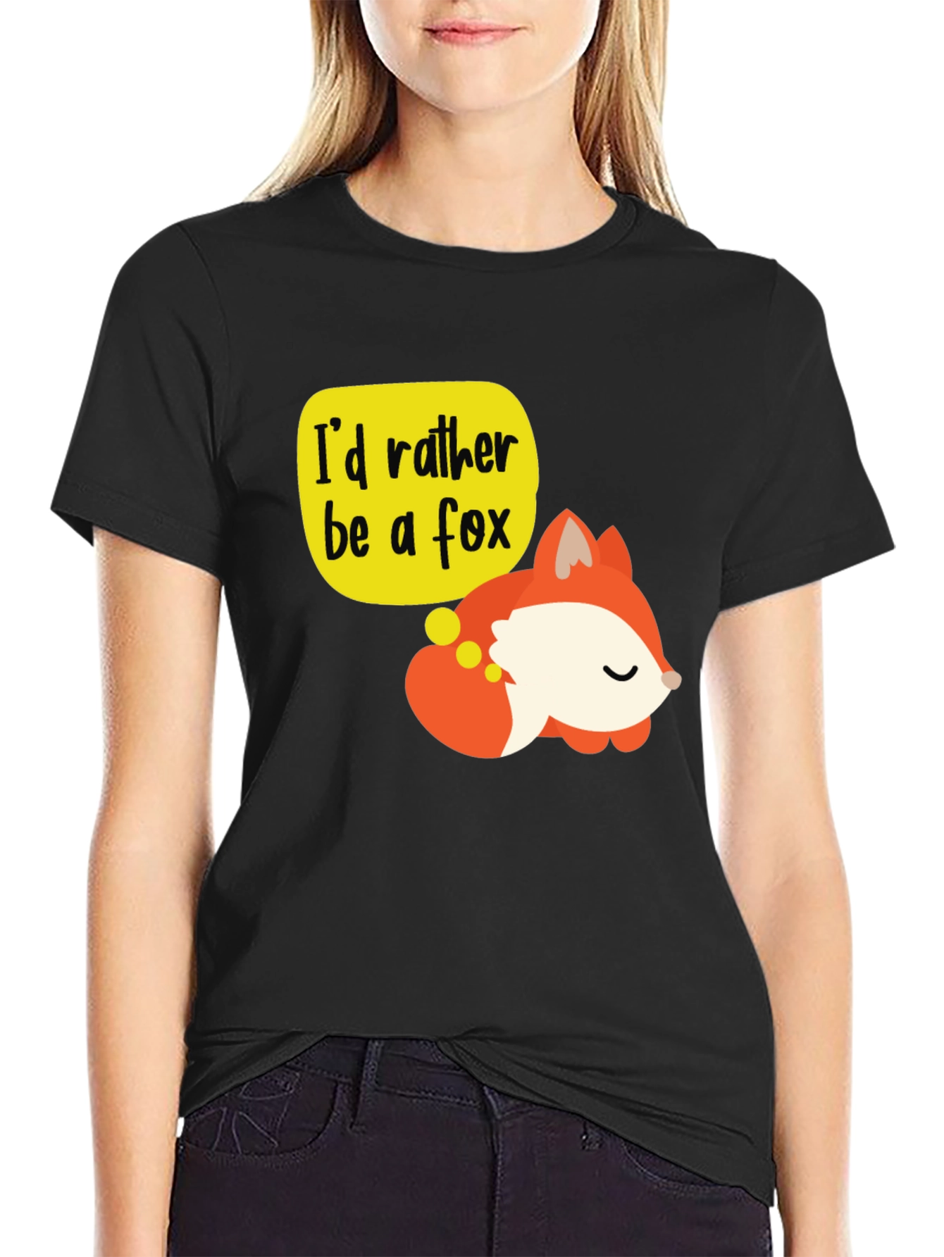 Cute Fox T-Shirt - Id Rather Be a Fox Graphic Tee